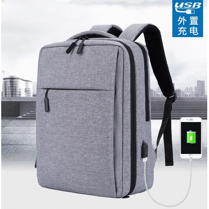 【定制款】易班高档双肩背包带USB接口背包书包
