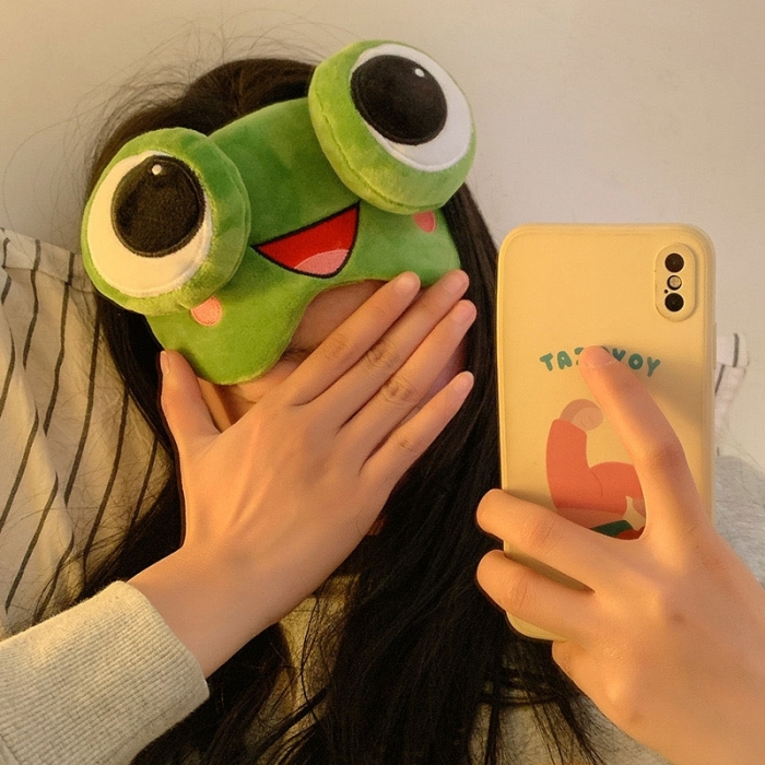 【通用款】可爱青蛙遮光睡眠眼罩-冰袋款